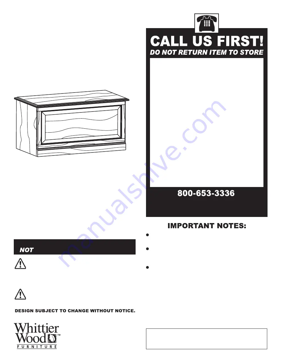 Whittier Wood Furniture Lakeview Storage Chest 280Wb Скачать руководство пользователя страница 1