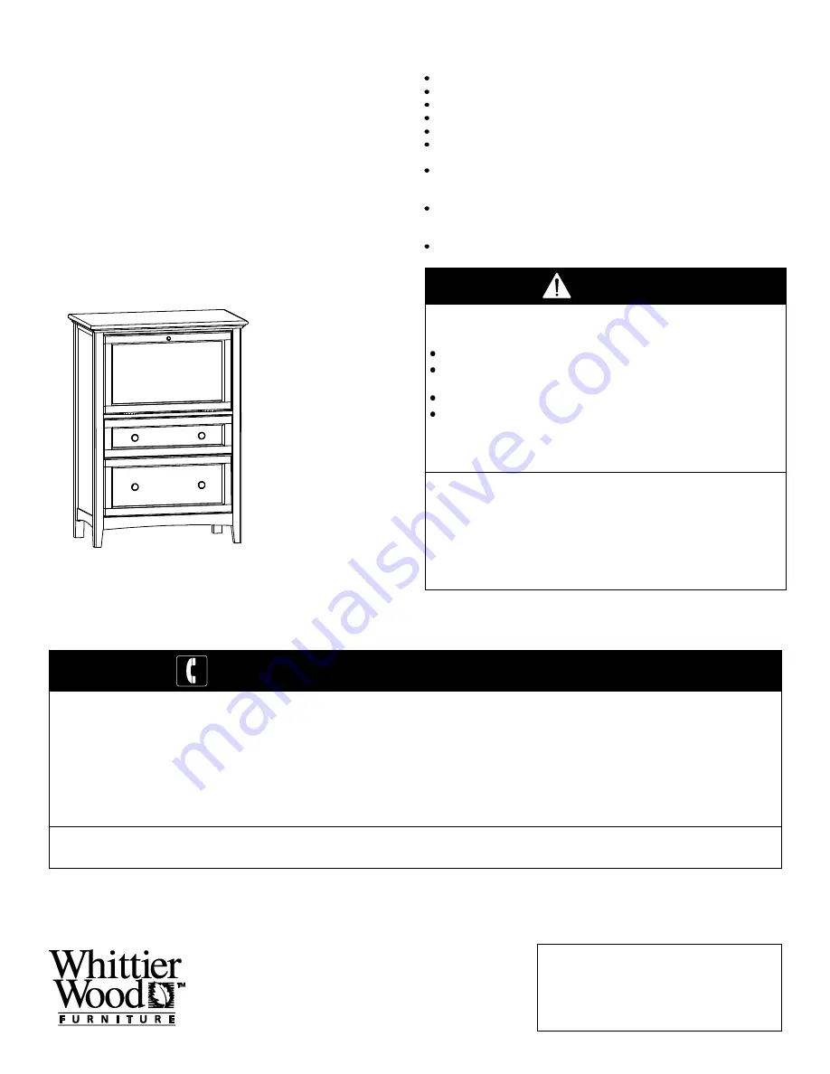 Whittier Wood Furniture McKenzie 1123AFGACb Скачать руководство пользователя страница 1