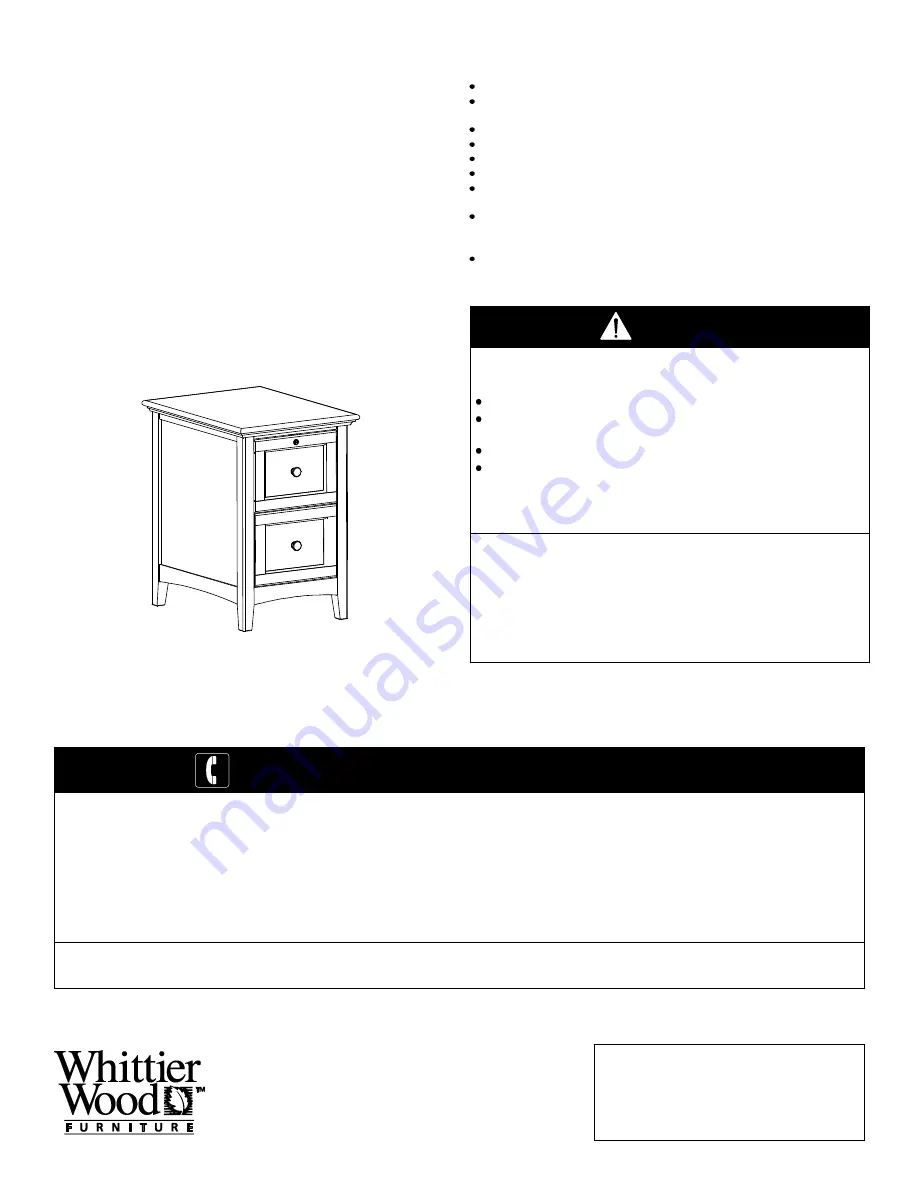 Whittier Wood Furniture McKenzie 2402AFGACb Скачать руководство пользователя страница 1