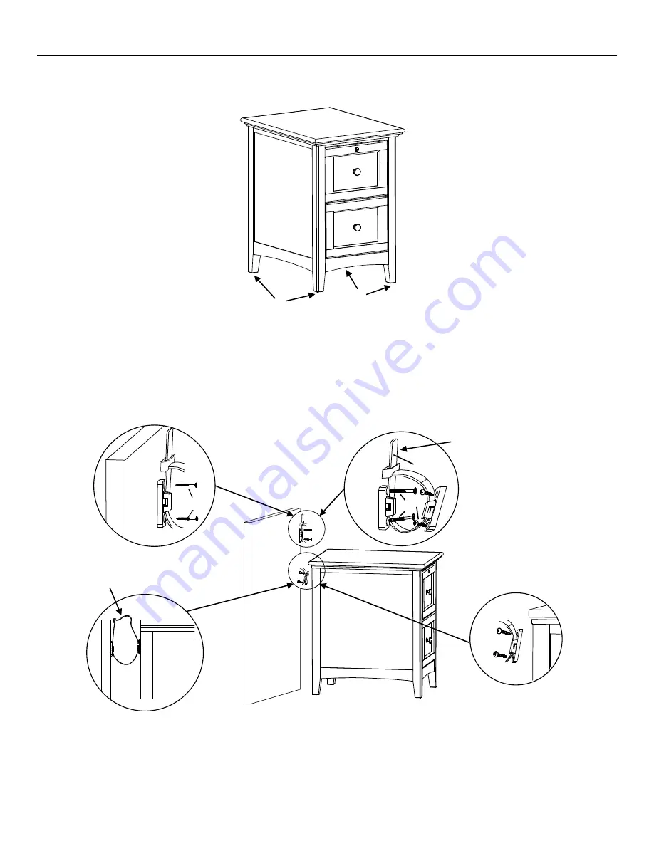 Whittier Wood Furniture McKenzie 2402AFGACb Assembly Instructions Download Page 4