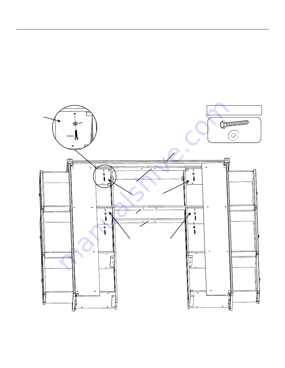 Whittier Wood Furniture McKenzie Cal-King Bookcase Storage Bed 1380CAFh Assembly Instructions Manual Download Page 9