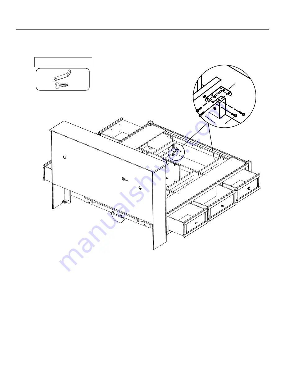 Whittier Wood Furniture McKenzie Cal-King Bookcase Storage Bed 1380CAFh Assembly Instructions Manual Download Page 13