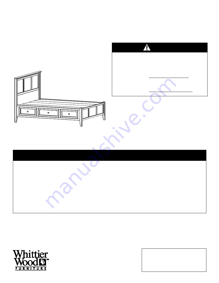 Whittier Wood Furniture McKenzie Full Storage Bed Скачать руководство пользователя страница 1