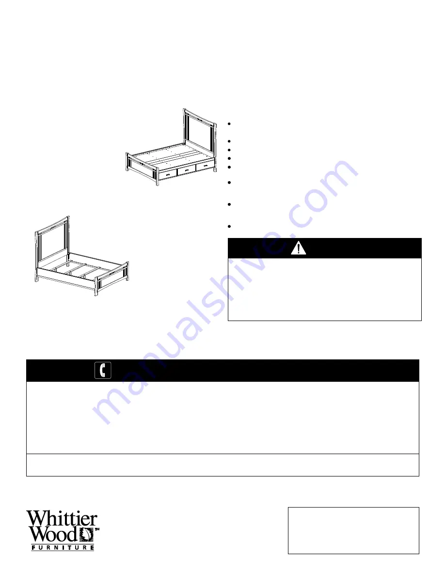 Whittier Wood Furniture Prairie City 1253AFDAO Assembly Instructions Manual Download Page 1