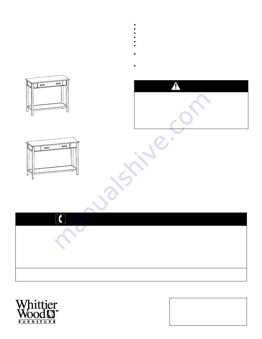 Whittier Wood Furniture Stayton 3454AFCAFa Скачать руководство пользователя страница 1