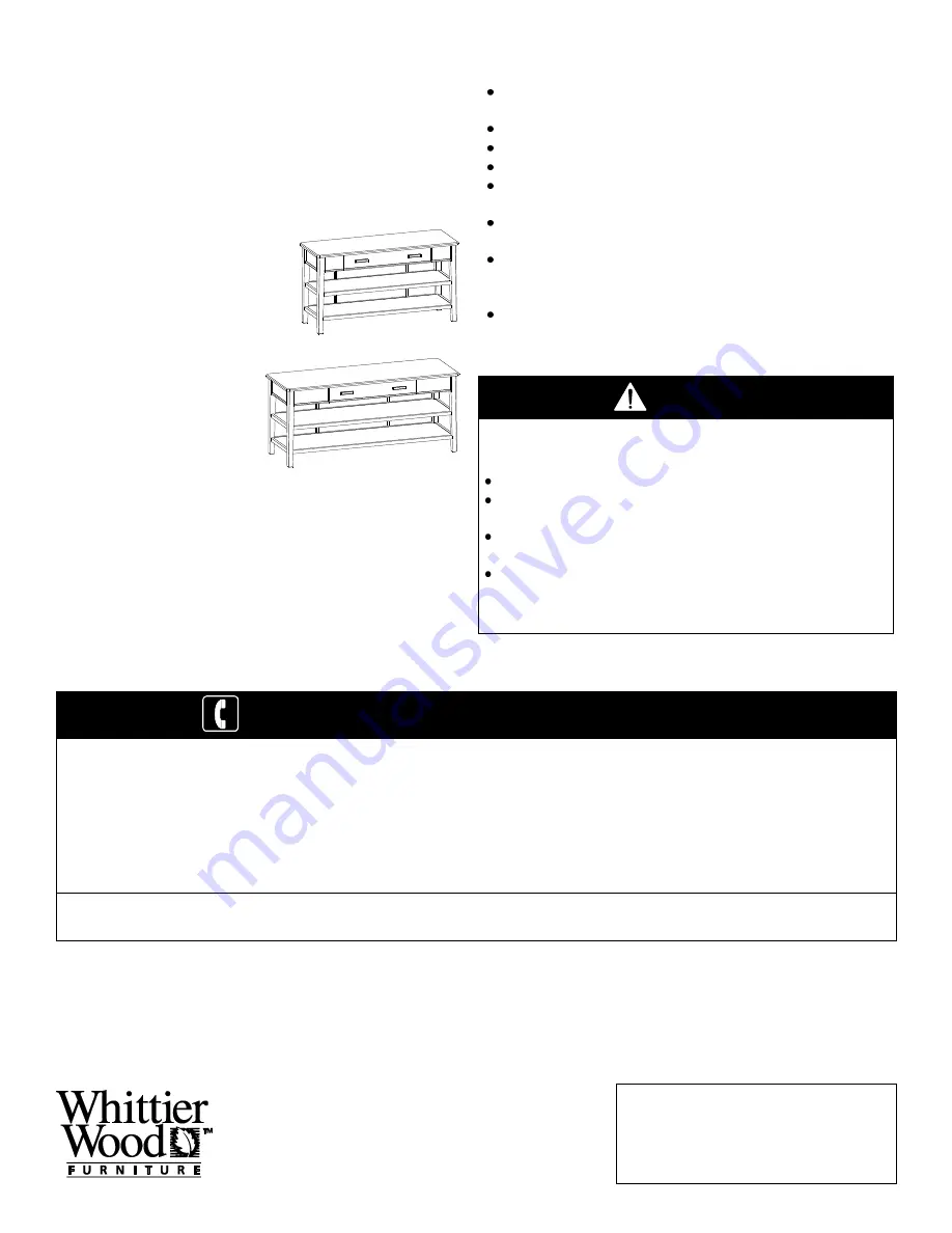 Whittier Wood Furniture Stayton Media 3460AUF Assembly Instructions Manual Download Page 1