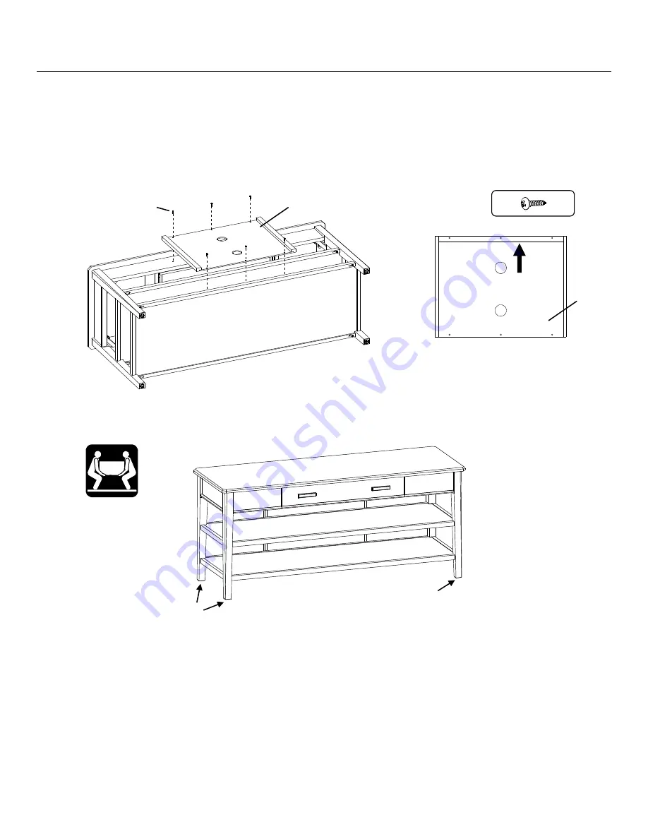 Whittier Wood Furniture Stayton Media 3460AUF Assembly Instructions Manual Download Page 6