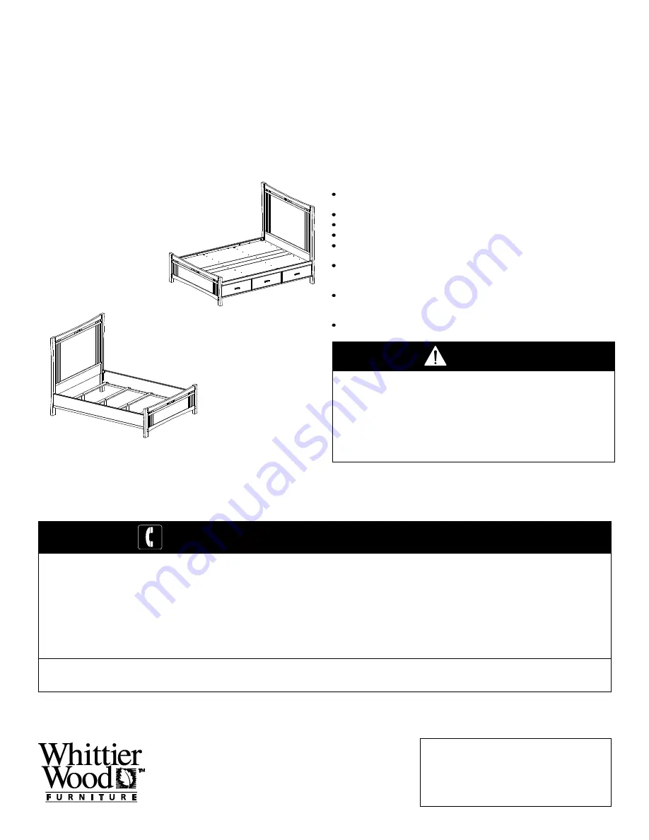 Whittier Wood 1262AFDAOa Assembly Instructions Manual Download Page 1