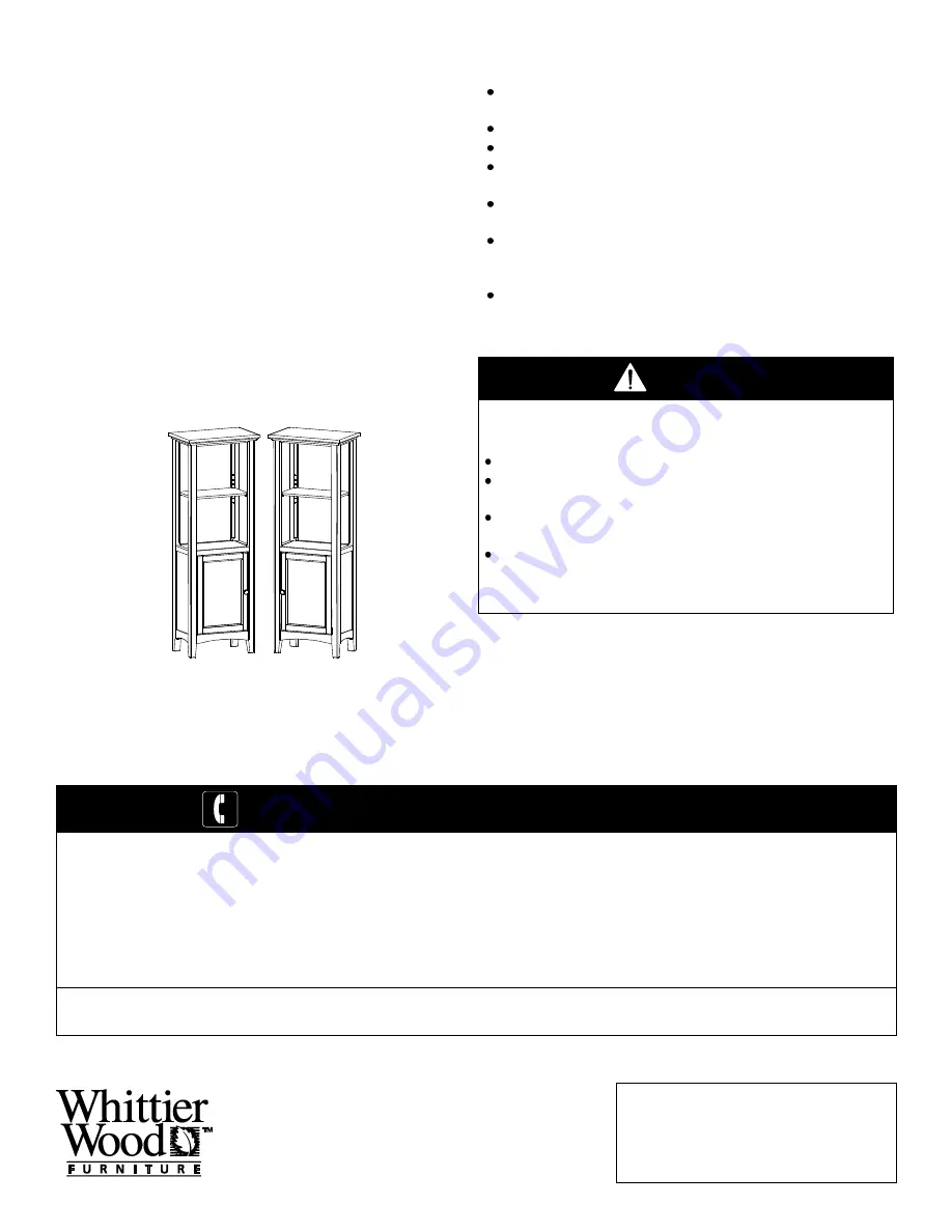 Whittier Wood 2078AFGAC Assembly Instructions Download Page 1