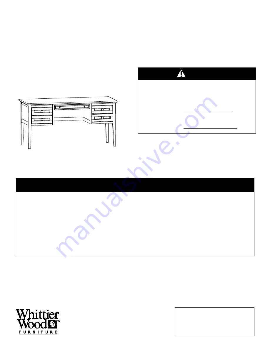 Whittier Wood 2401AUFd Assembly Instructions Manual Download Page 1