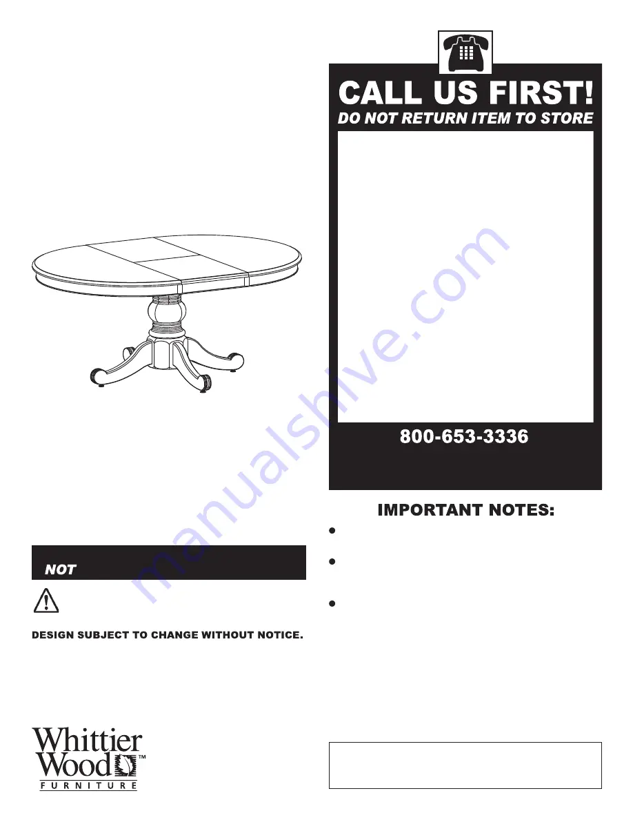 Whittier Wood 2906AFGAC Assembly Instructions Download Page 1