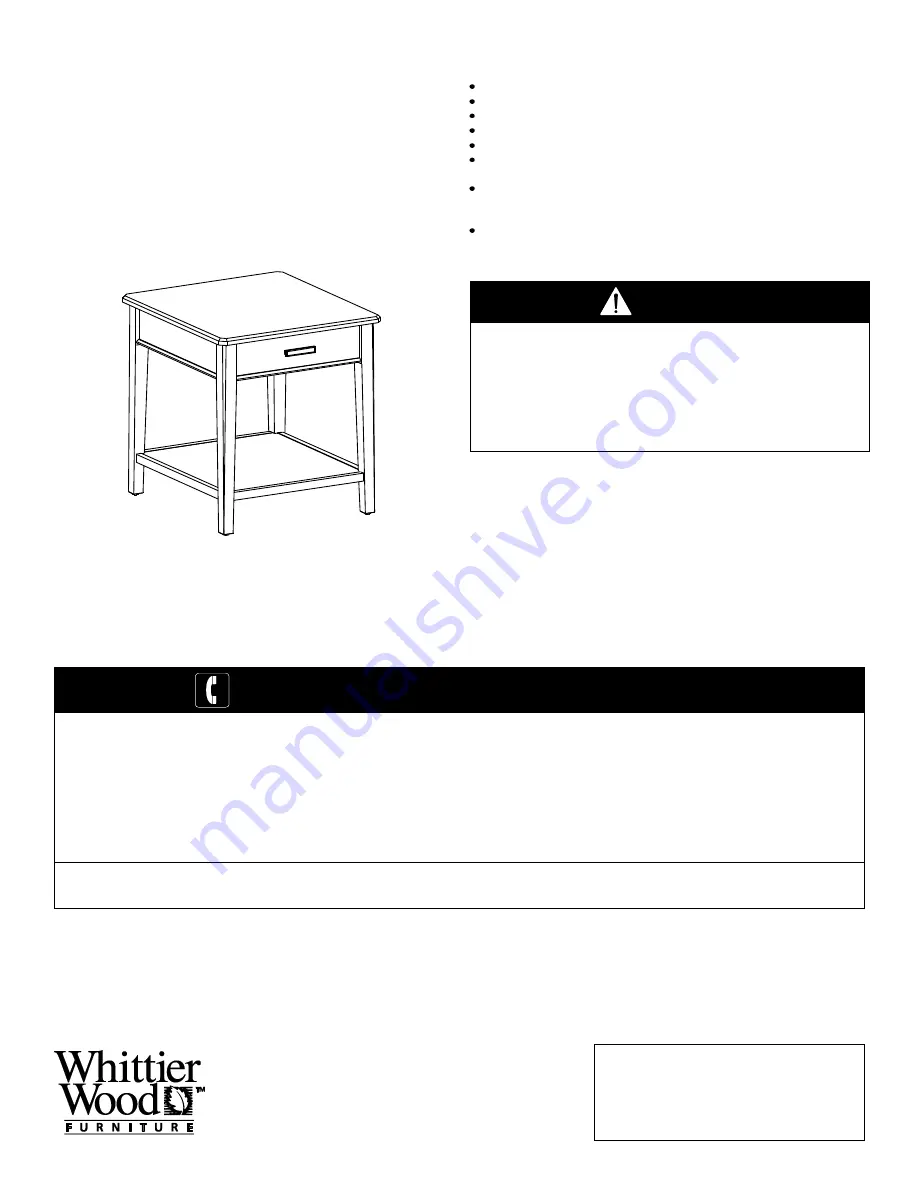 Whittier Wood 3452AFCAFa Assembly Instructions Download Page 1