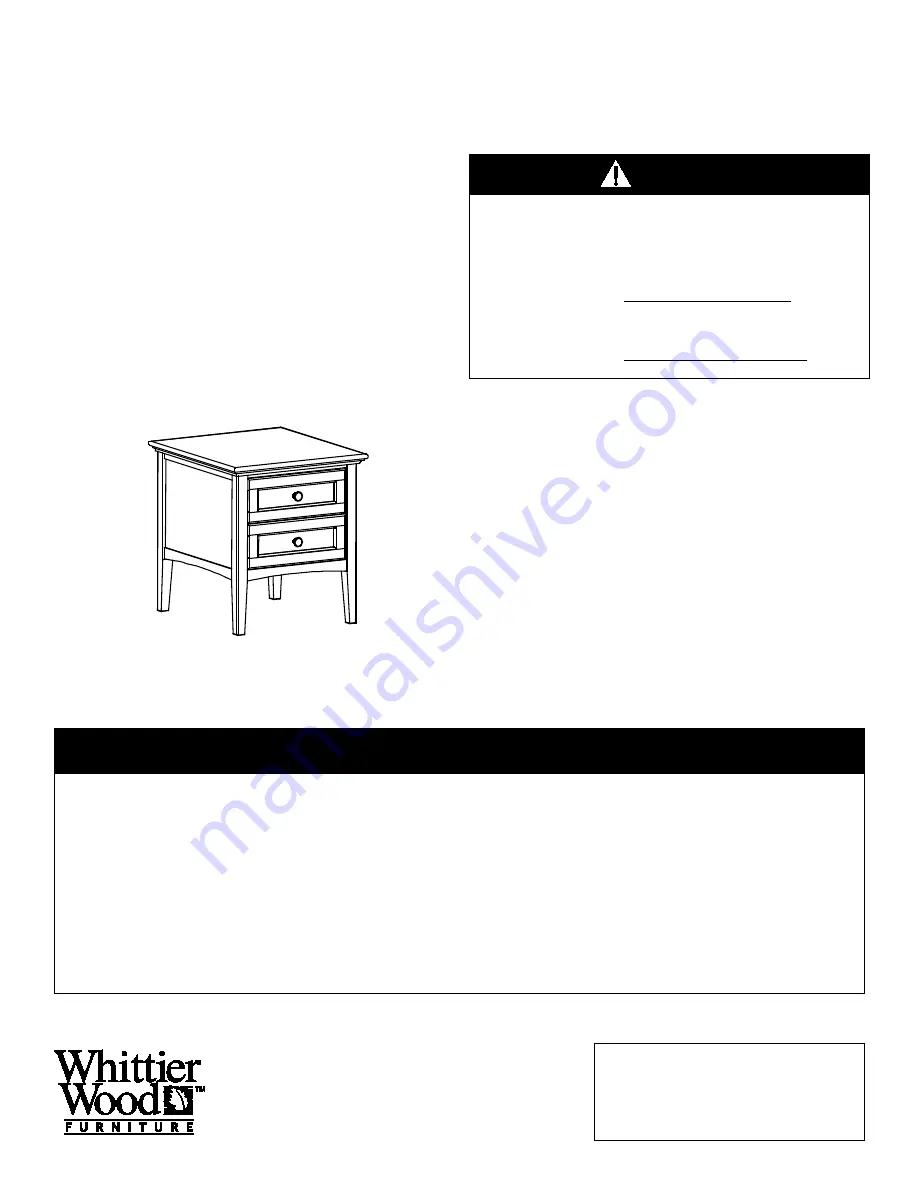 Whittier Wood 3501GACc Assembly Instructions Download Page 1