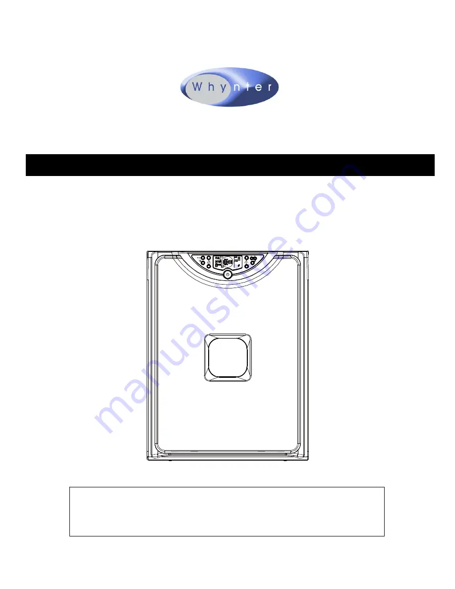 Whynter AFR-300 Instruction Manual Download Page 1