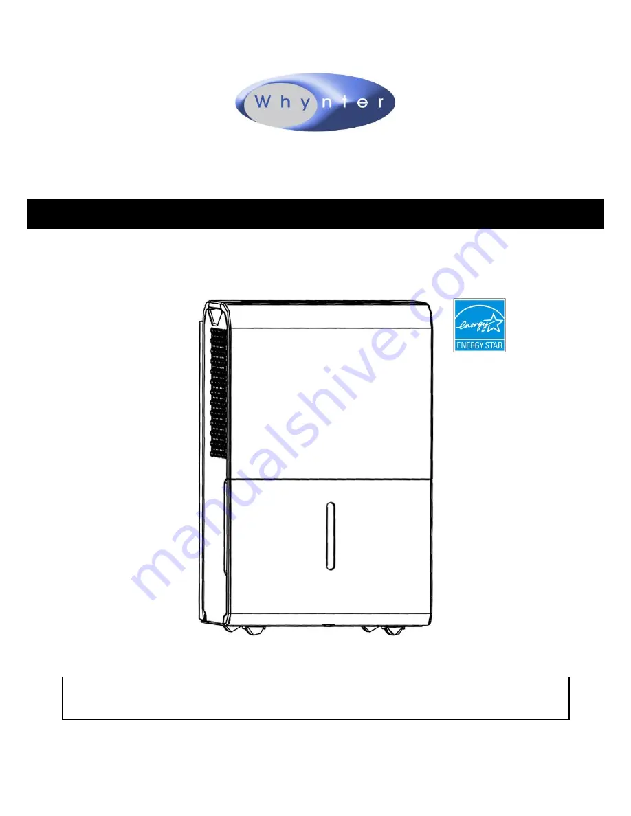 Whynter RPD-311DW Скачать руководство пользователя страница 1