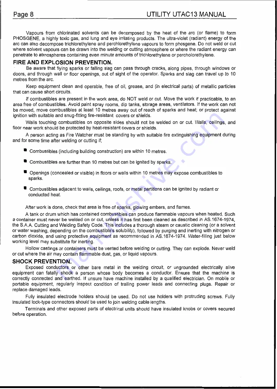 WIA UTILITY UTAC13-0 Owner'S Manual Download Page 8