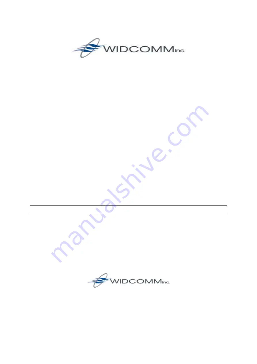 WIDCOMM WBT-3020 Configuration And User'S Manual Download Page 1