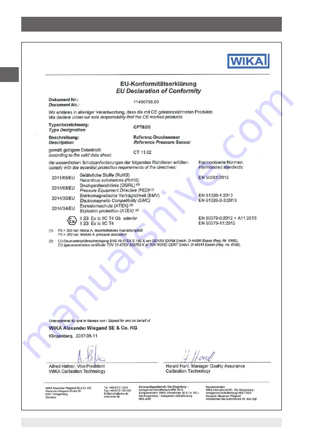 WIKA CPT62I0 Operating Instructions Manual Download Page 24