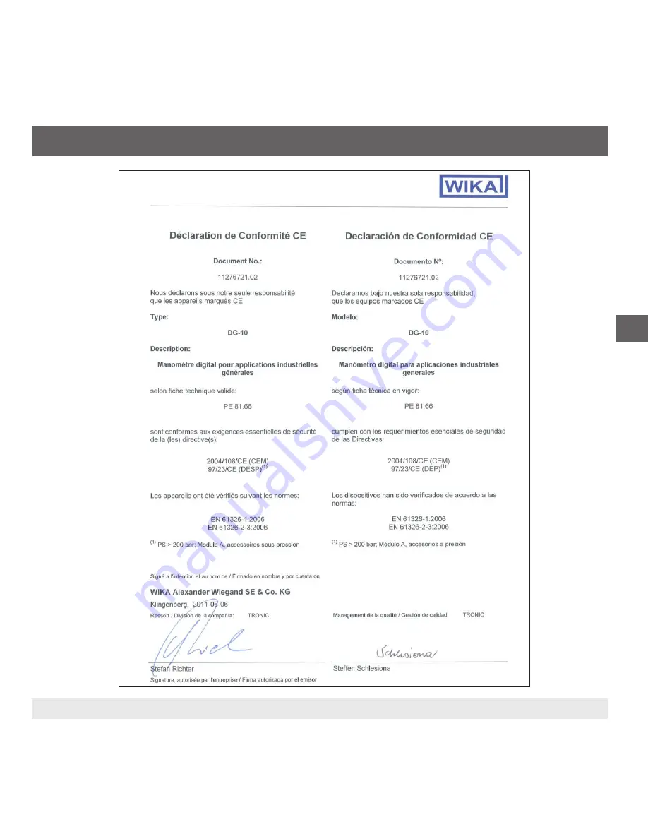 WIKA DG-10 Operating Instructions Manual Download Page 109