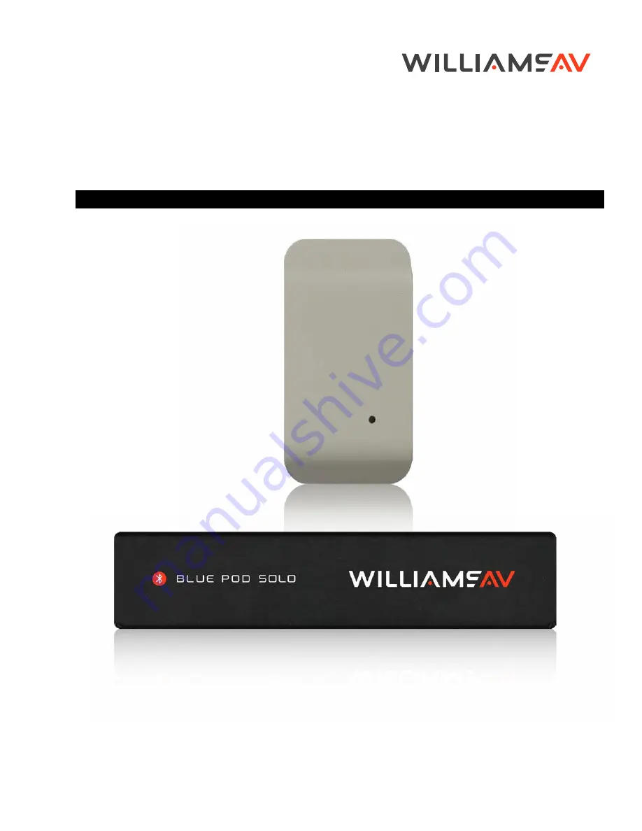 Williams AV BluePOD Solo User Manual Download Page 1