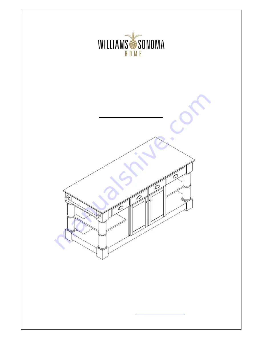 Williams-Sonoma BARRELSON KITCHEN ISLAND Assembly Instructions Download Page 1