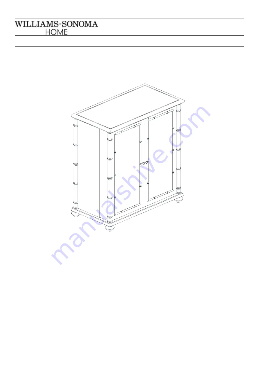 Williams-Sonoma HAMPSTEAD BAR CABINET WOOD TOP Assembly Instructions Download Page 1