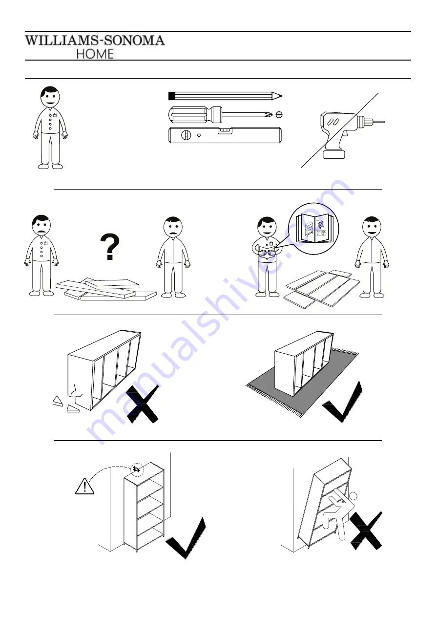 Williams-Sonoma HAMPSTEAD BAR CABINET WOOD TOP Assembly Instructions Download Page 3