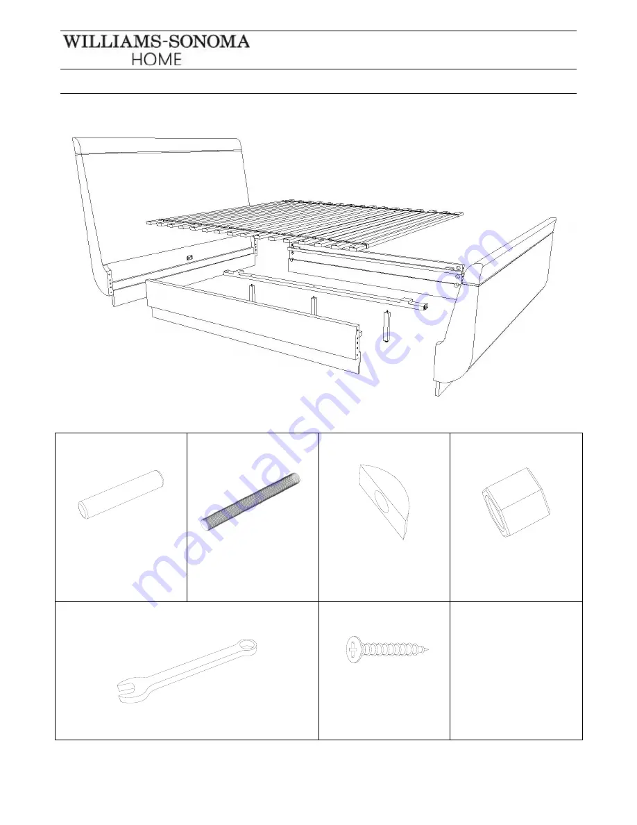 Williams-Sonoma MODERN SLEIGH BED Assembly Instructions Download Page 3