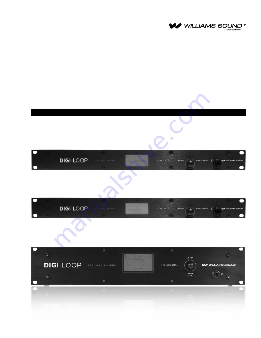 Williams Sound Digi-Loop DL107 NET Installation Manual Download Page 1