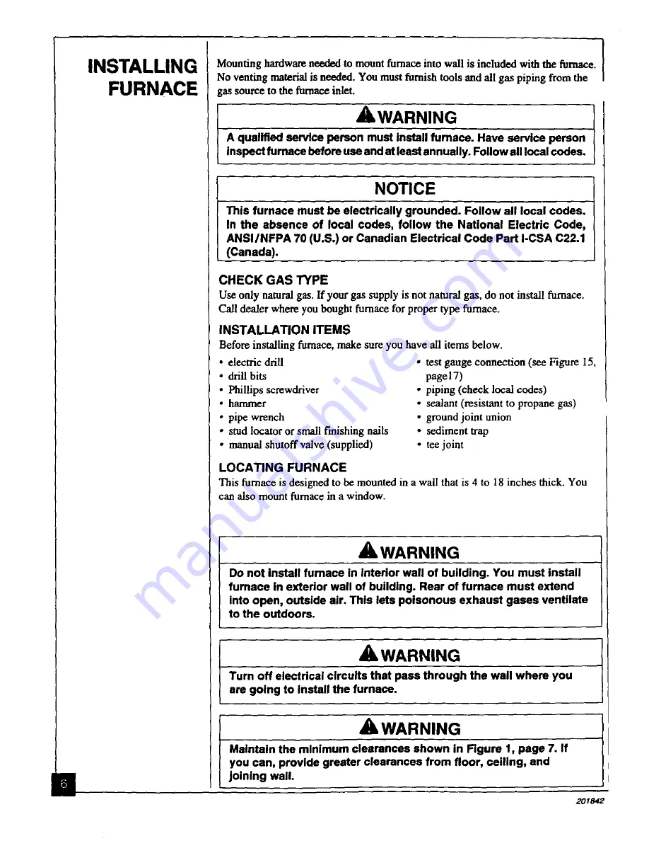 Williams 2503532 Owner'S Operation And Installation Manual Download Page 6