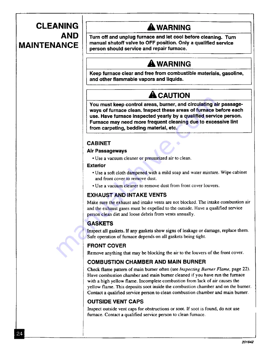 Williams 2503532 Owner'S Operation And Installation Manual Download Page 24