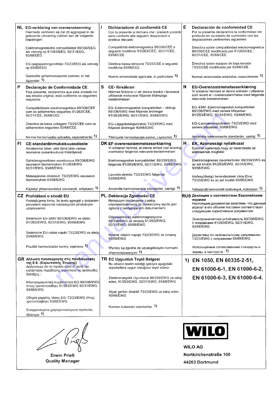 Wilo Wilo-Star-AC Series Installation And Operating Instructions Manual Download Page 144