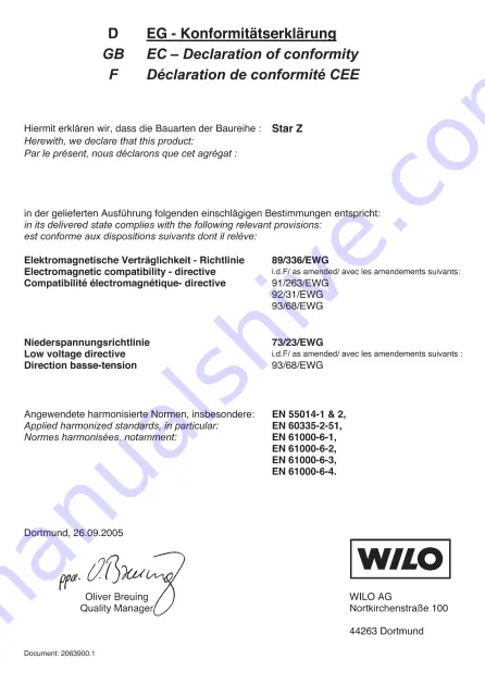 Wilo Wilo-Star-Z 20/1 Installation And Maintenance Instructions Manual Download Page 53