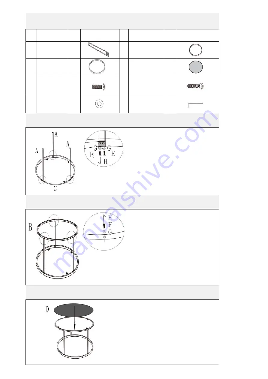 Wilson & Fisher BROADMOOR ROUND GLASS TABLE GB20-502 Assembly Instruction Download Page 2