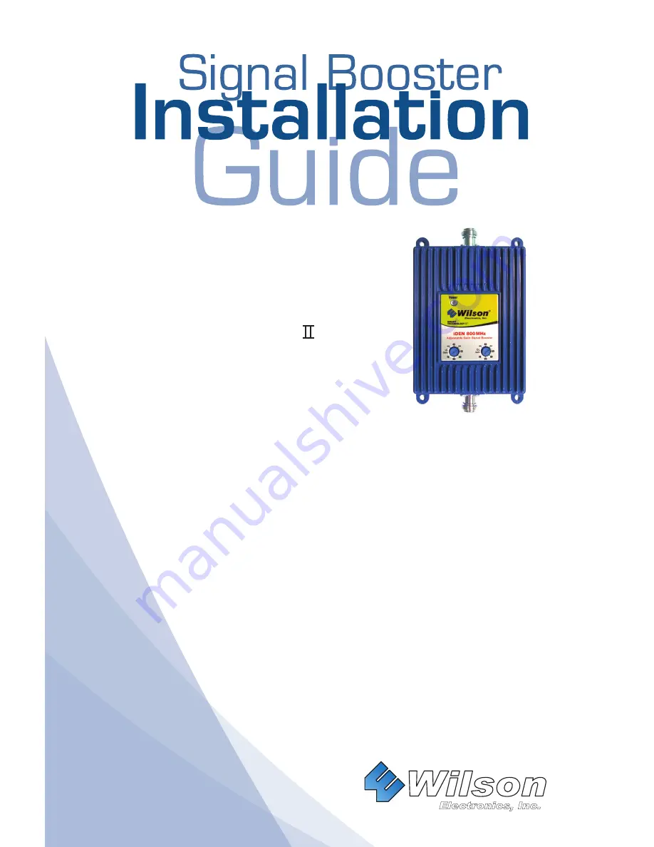 Wilson Electronics iDEN 800 MHz 274080 Скачать руководство пользователя страница 1