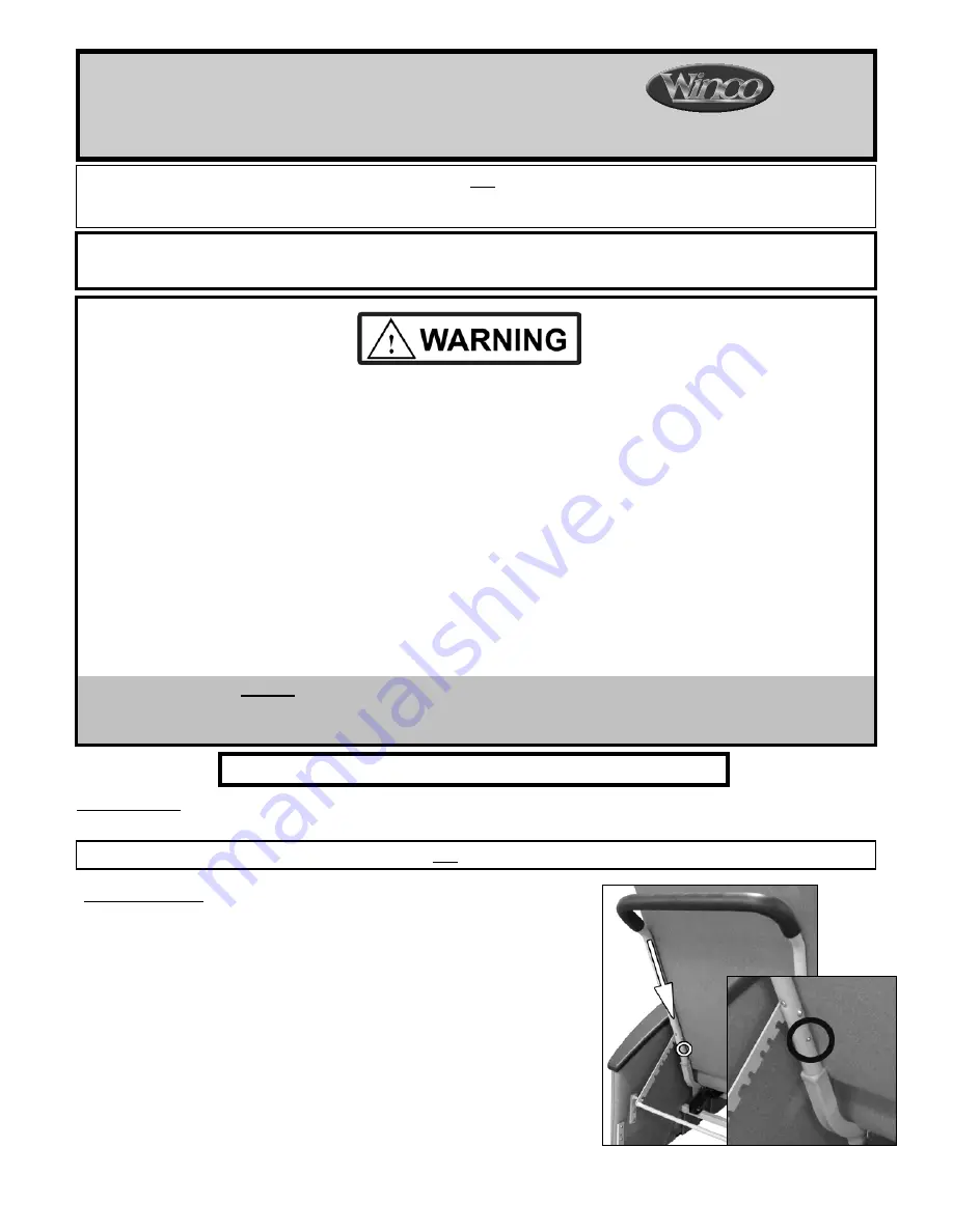 Winco 5251-525S Customer Instructions Download Page 1