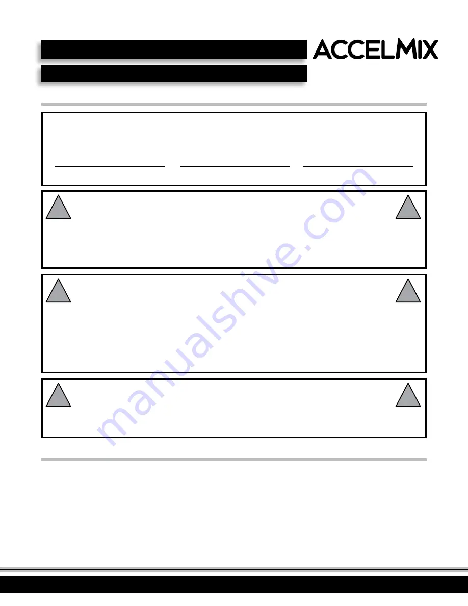 Winco Accelmix XLB-44 Operating Instructions Manual Download Page 2