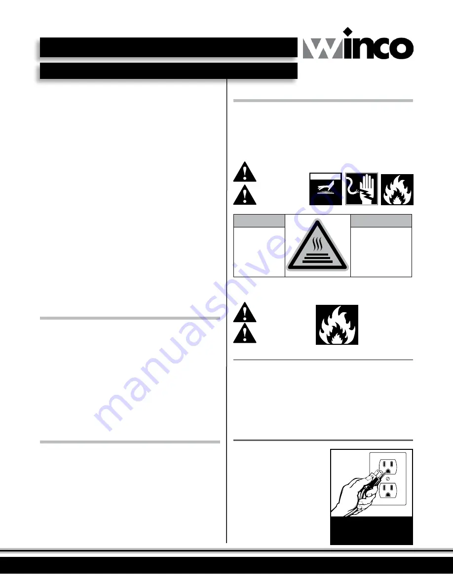 Winco EFS-16 Use & Care Manual Download Page 3