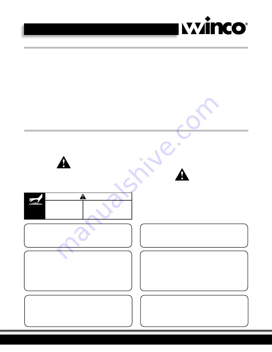 Winco FW-11R500 Operating Instructions Manual Download Page 4