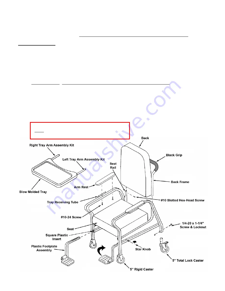 Winco Golden Years Chair 5101 Customer Instructions Download Page 2