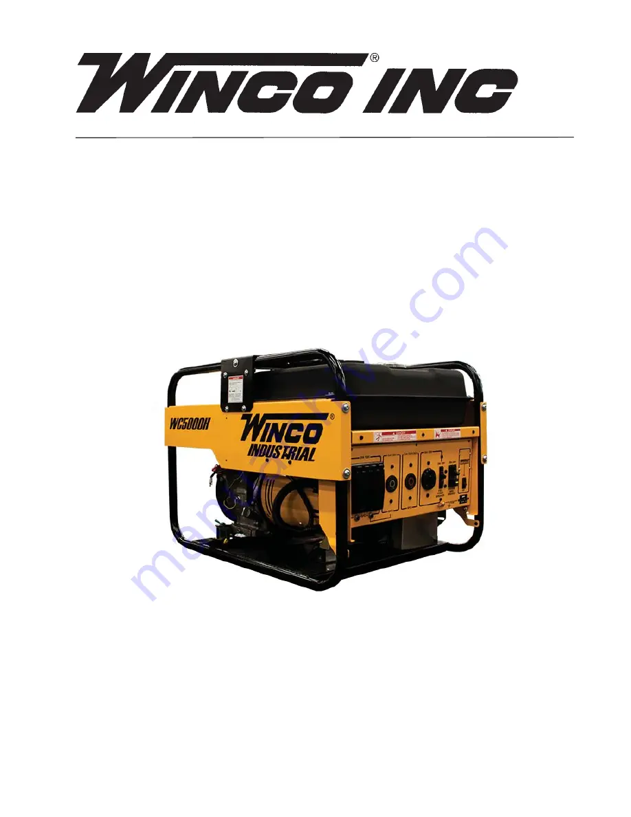 Winco WC5000E Installation And Operator'S Manual Download Page 1