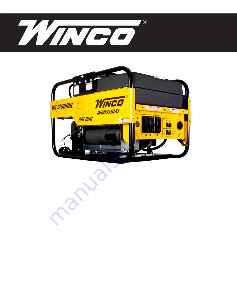 Winco WL12000HE Installation And Operator'S Manual Download Page 1