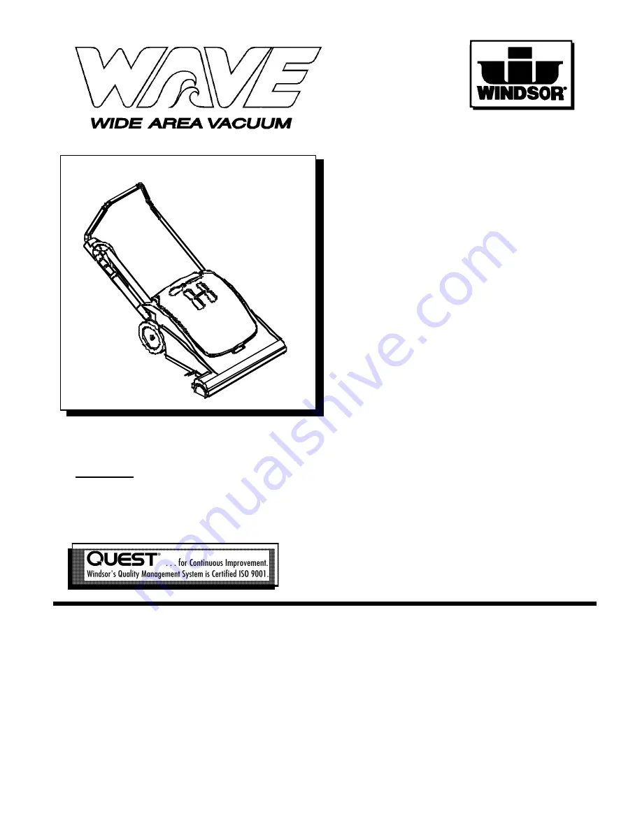 Windsor 10125050 Operating Instruction Download Page 1