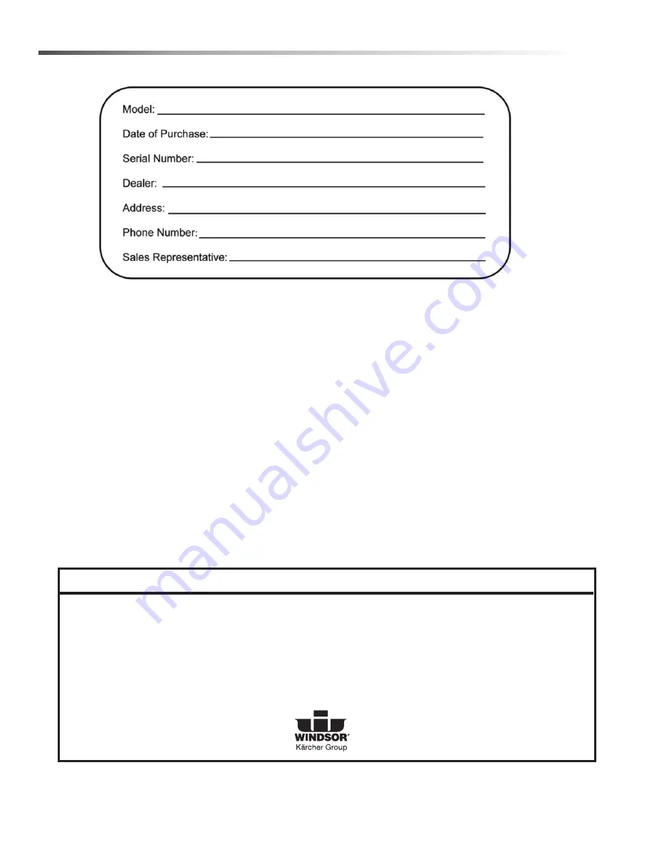 Windsor Cadet 7 CDT7I Operating Instructions Manual Download Page 2