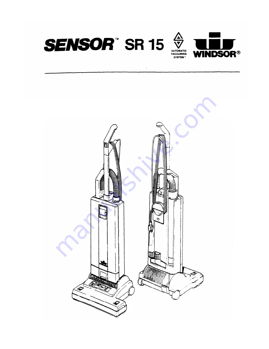 Windsor Sensor SR 15 Instructions Manual Download Page 1