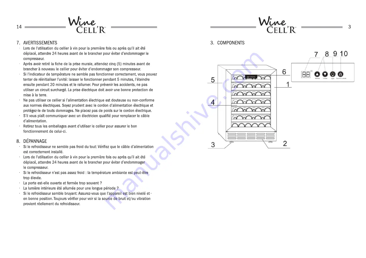 Wine Cell'R WC-52BKTS User Manual Download Page 5