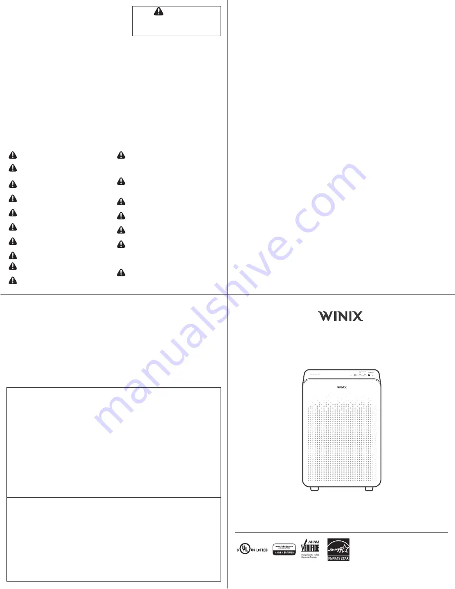 Winix C545 Скачать руководство пользователя страница 2