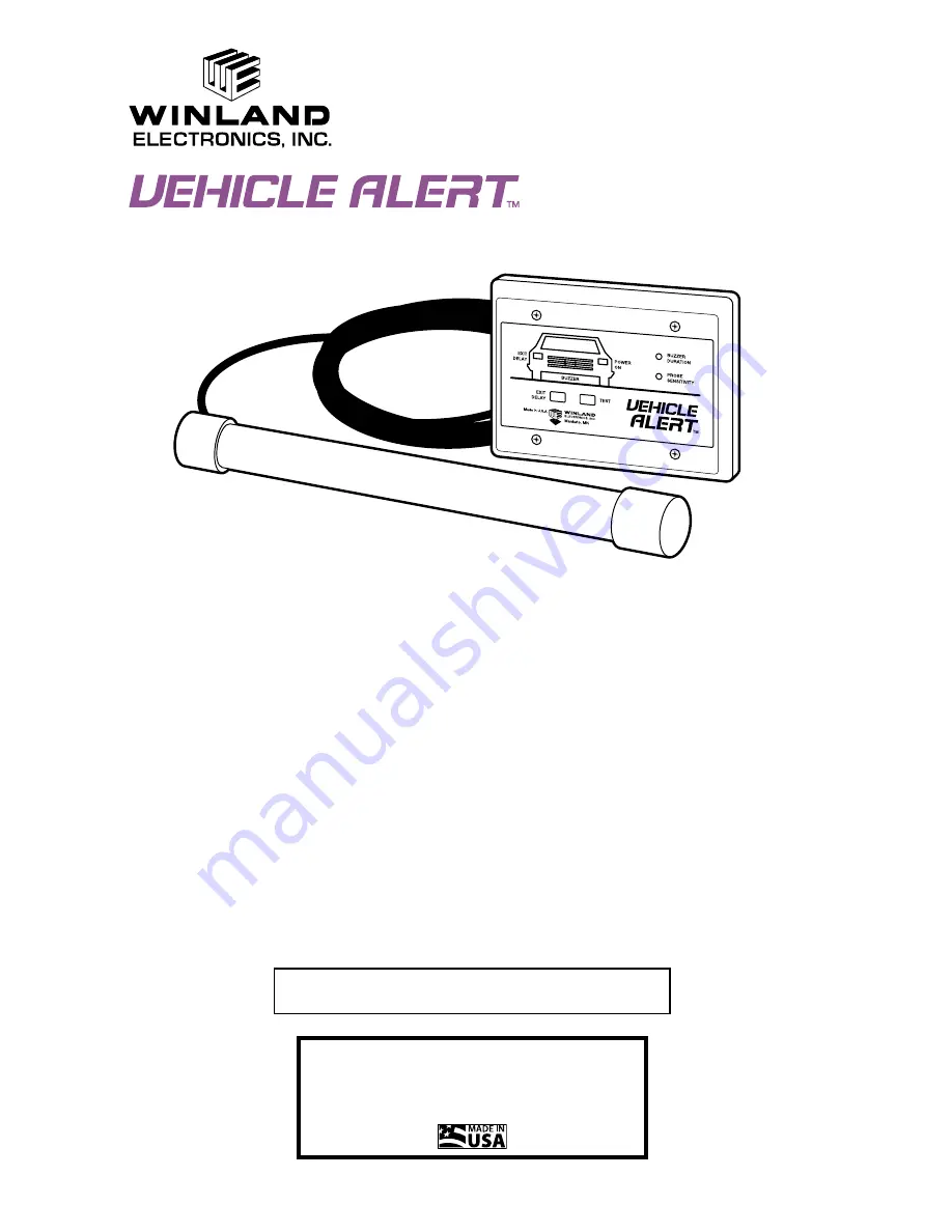 Winland Vehicle Alert Скачать руководство пользователя страница 1