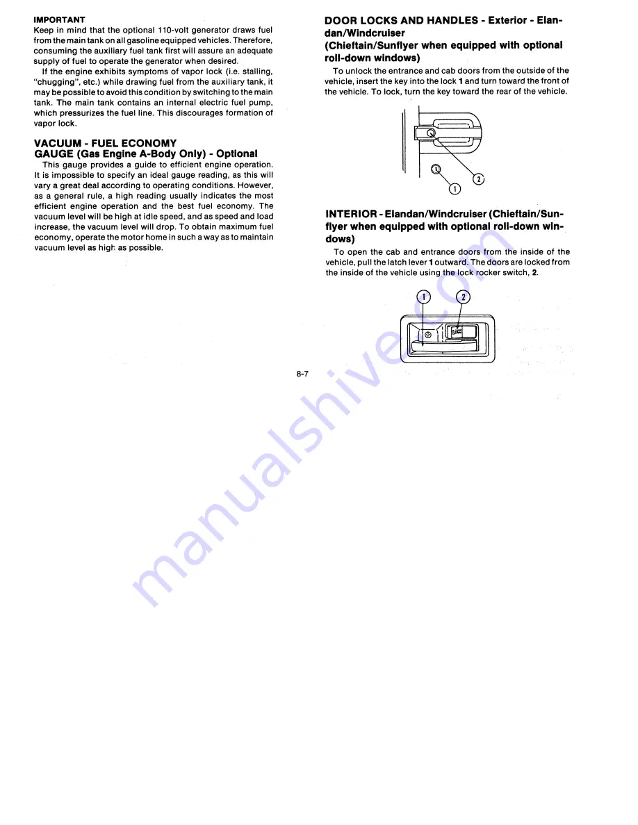 Winnebago 1987 Itasca Operator'S Manual Download Page 61