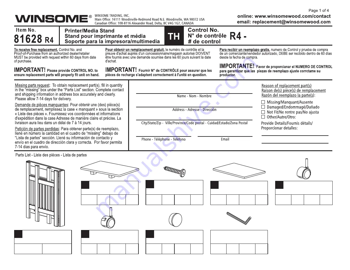 Winsome 81628 R4 Скачать руководство пользователя страница 1